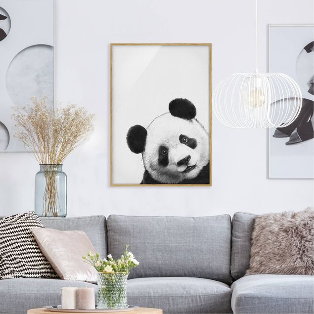 Quadri con cornice in bianco e nero Illustrazione - Panda Disegno in bianco e nero