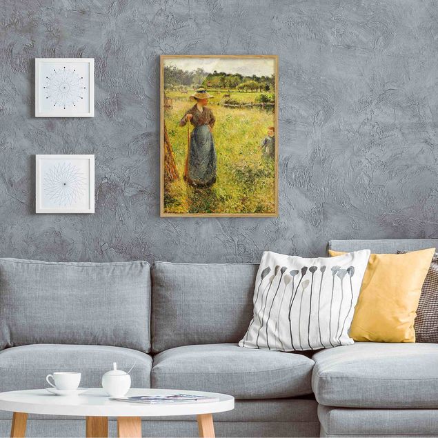 Quadro post impressionista Camille Pissarro - Il fienaio
