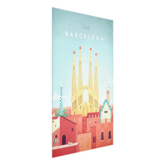 Quadri rossi Poster di viaggio - Barcellona