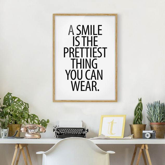 Quadro moderno A Smile Is The Prettiest Thing Sans Serif