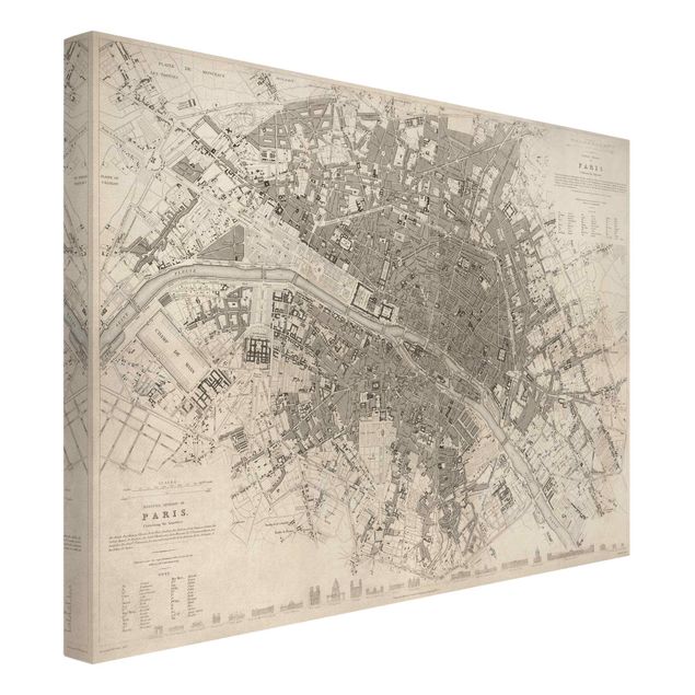 Quadri mappamondo Mappa vintage Parigi
