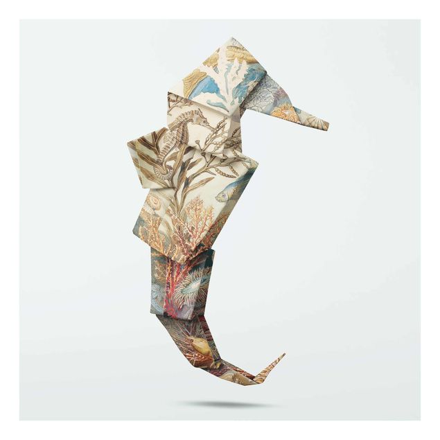 Quadro turchese Origami cavaluccio marino