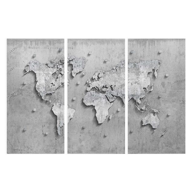 Stampe Mappa del mondo in cemento