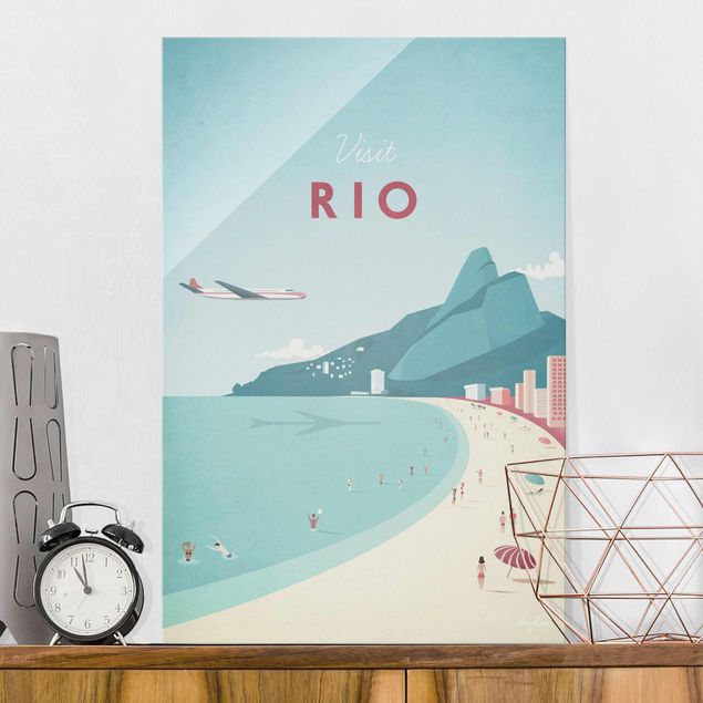 Quadri in vetro con spiaggia Poster di viaggio - Rio De Janeiro