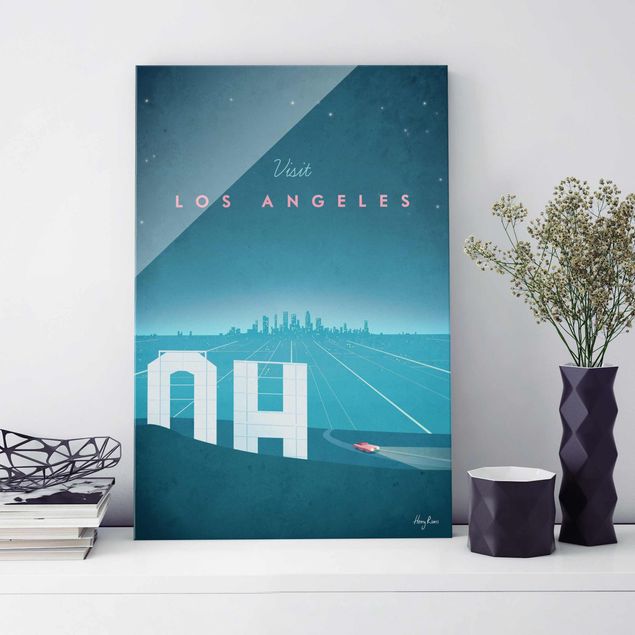 Quadri in vetro con architettura e skylines Poster di viaggio - Los Angeles