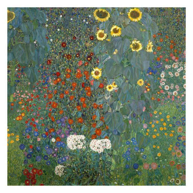 Carta da parati girasoli Gustav Klimt - Girasoli in giardino