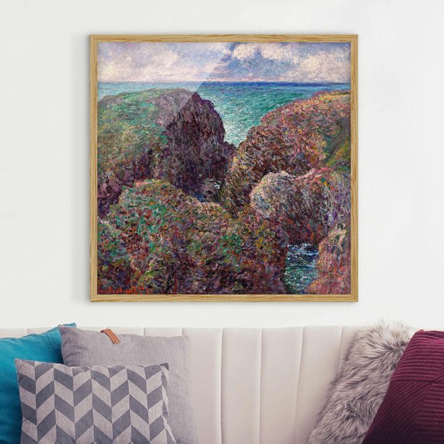 Quadri con cornice con spiaggia Claude Monet - Gruppo di rocce a Port-Goulphar