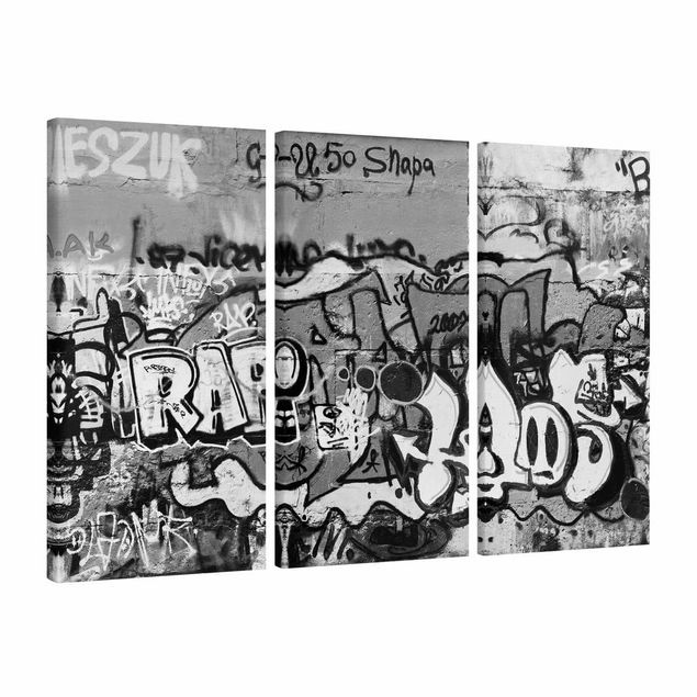 Stampa su tela bianco e nero Graffiti d'arte