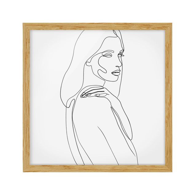 Quadro moderno Line Art - Donna spalla Bianco e Nero