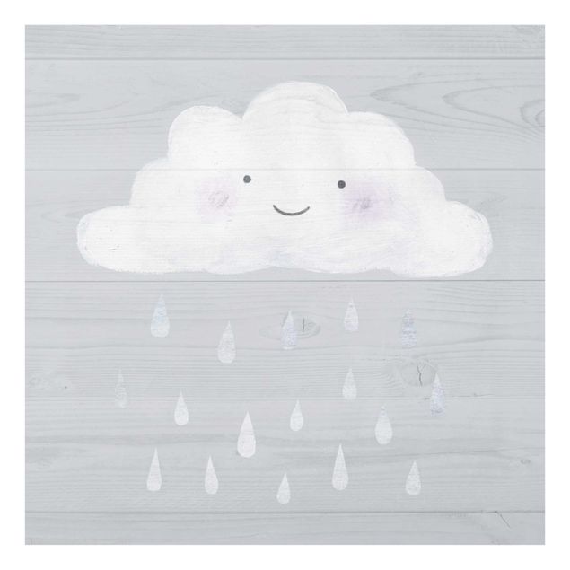 Quadri stampe Nuvola con gocce di pioggia d'argento