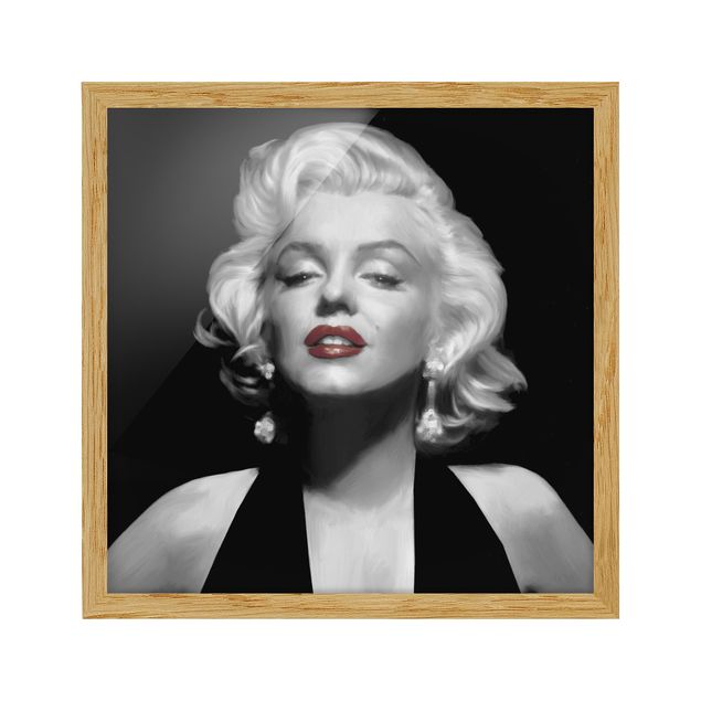 Quadri stampe Marilyn con le labbra rosse