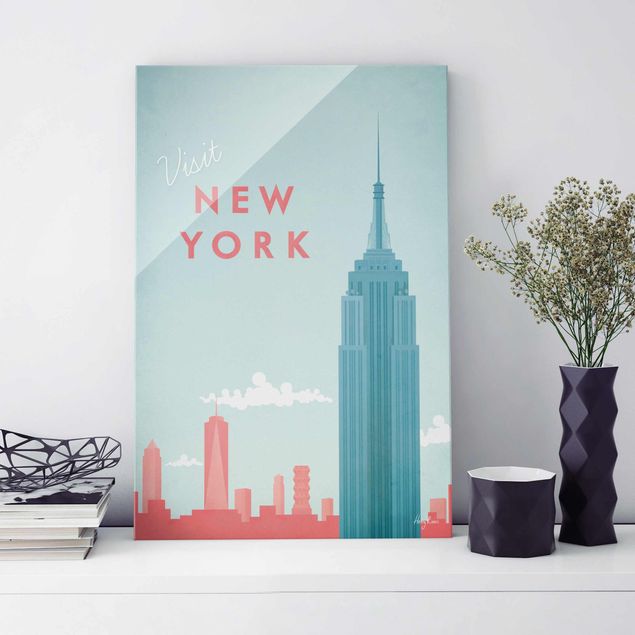 Quadri in vetro New York Poster di viaggio - New York