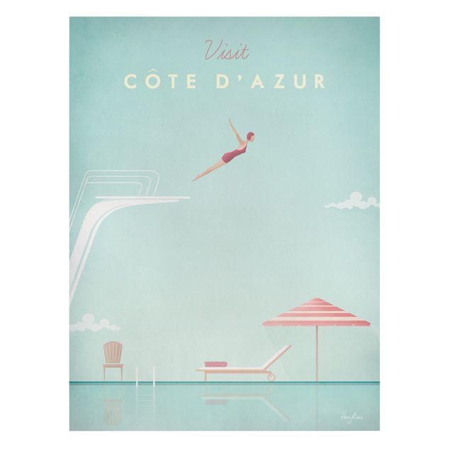 Quadri stile vintage Poster di viaggio - Costa Azzurra