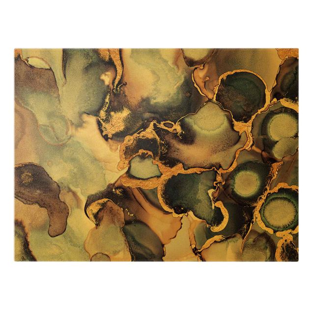 Quadro su tela oro - Marmo acquerello con oro