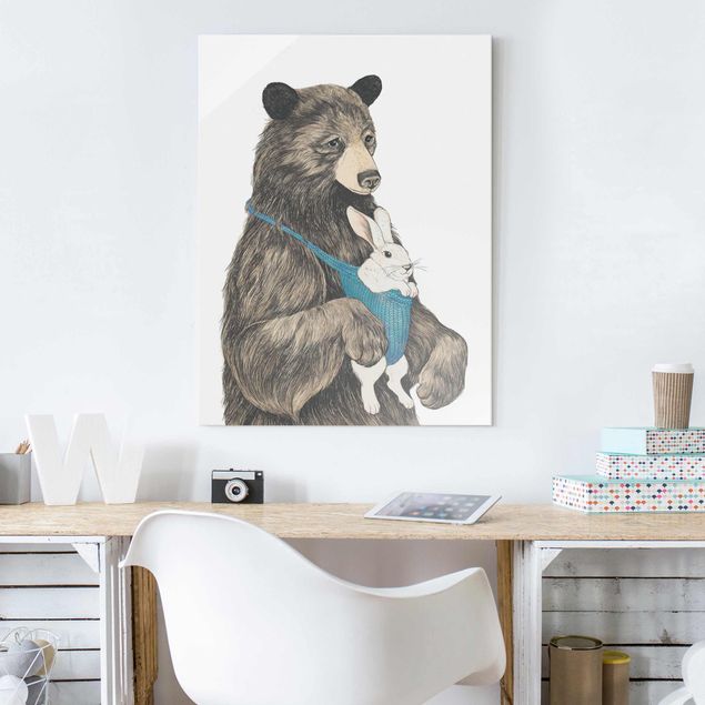 Quadro con orso Illustrazione Orso e coniglio bambino