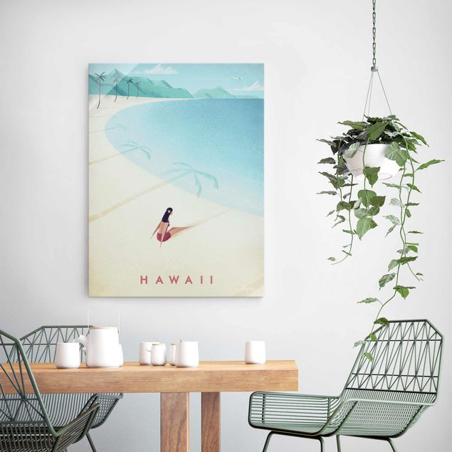 Quadri in vetro con spiaggia Poster di viaggio - Hawaii