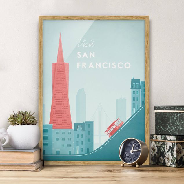 Quadri con cornice con architettura e skylines Poster di viaggio - San Francisco