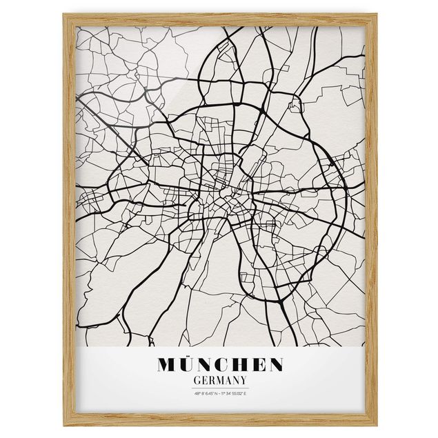 Quadri Mappa di Monaco di Baviera - Classica
