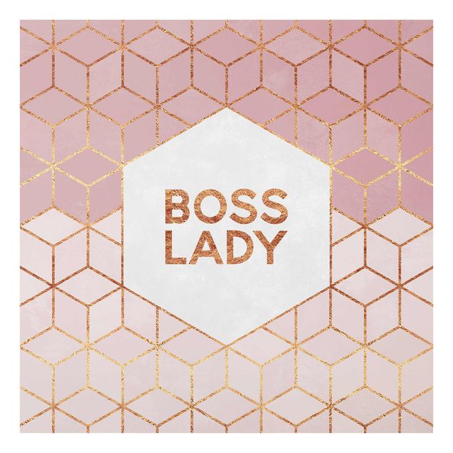 Quadri rosa Boss Lady Esagoni Rosa