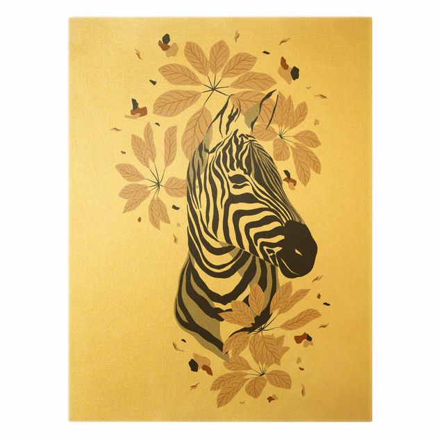 Stampe su tela Animali del Safari - Ritratto Zebra