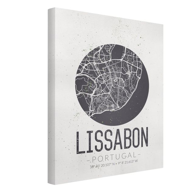 Quadri grigi Mappa di Lisbona - Retrò