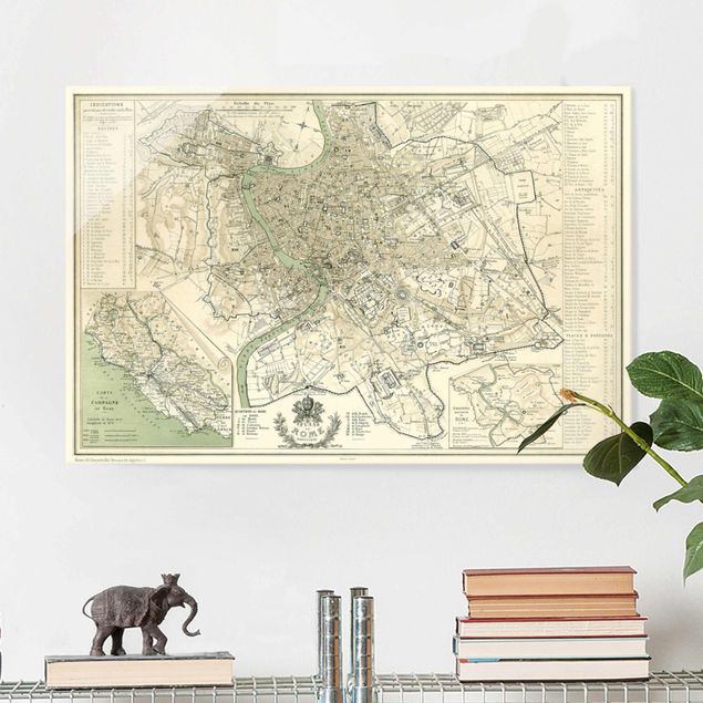 Quadri Italia Mappa vintage Roma Antica