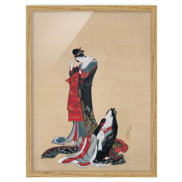 Quadri moderni per arredamento Katsushika Hokusai - Due cortigiane
