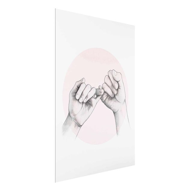 Quadro amore Illustrazione - Mani Cerchio dell'Amicizia Rosa Bianco