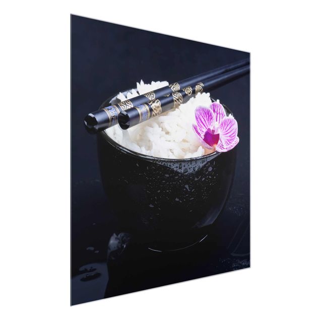 Quadro moderno Ciotola di riso con orchidea
