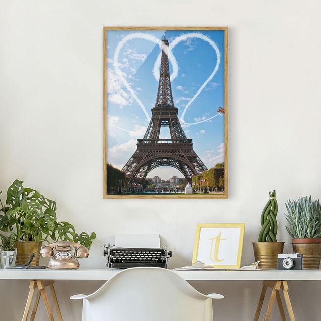 Quadri con cornice con architettura e skylines Parigi - Città dell'amore