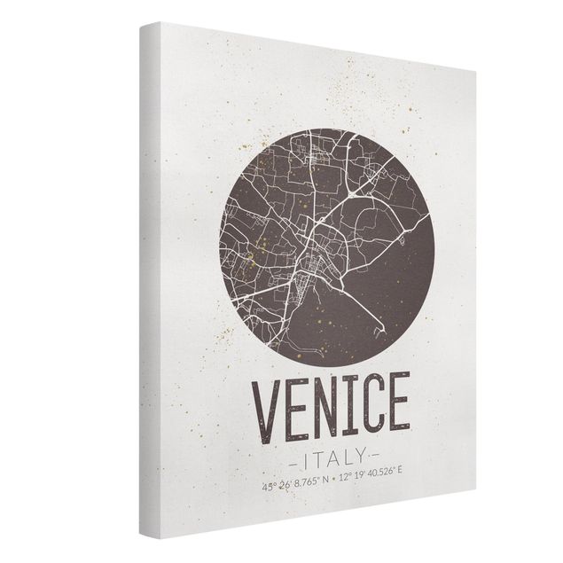 Quadri mappamondo Mappa di Venezia - Retrò