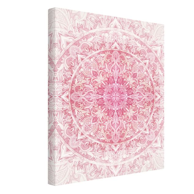 Quadri rosa Mandala - Acquerelli Sole Ornamento Rosa Chiaro