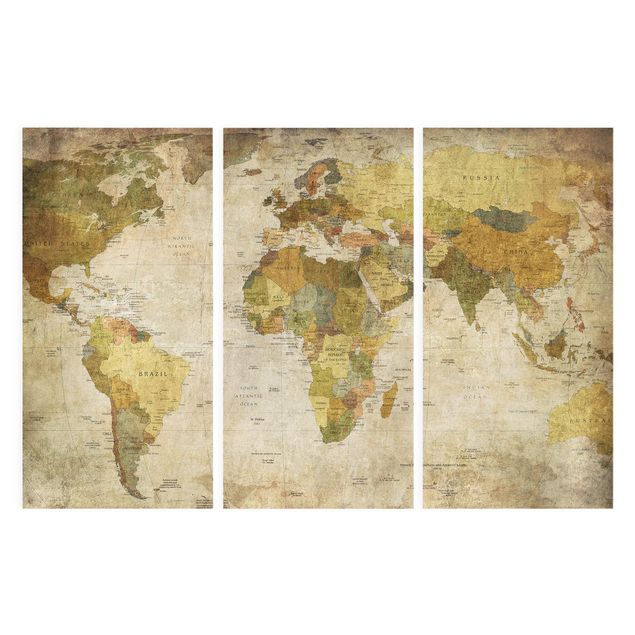 Quadro shabby map of the world