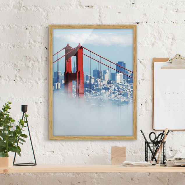 Quadri con cornice con architettura e skylines Buongiorno San Francisco!