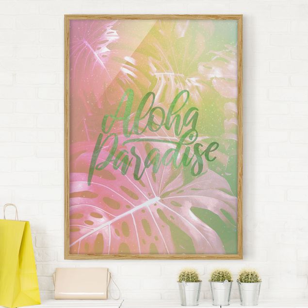 Quadri con cornice con fiori Arcobaleno - Paradiso Aloha