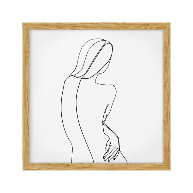 Quadri di nudo Line Art - Donna di spalle Bianco e Nero