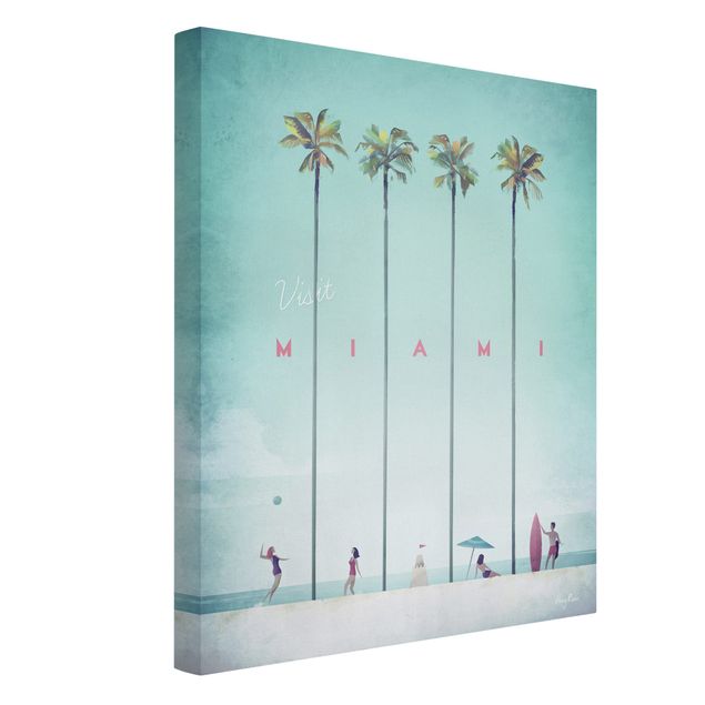 Quadri su tela con spiaggia Poster di viaggio - Miami
