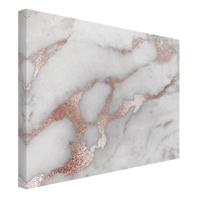 Quadri moderni grigi Effetto marmo con glitter