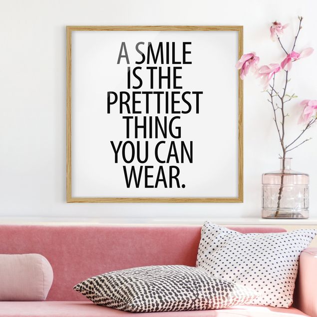 Quadri moderni   A Smile Is The Prettiest Thing Sans Serif