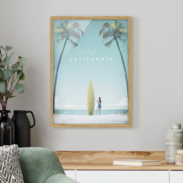 Quadri con cornice con spiaggia Poster di viaggio - California