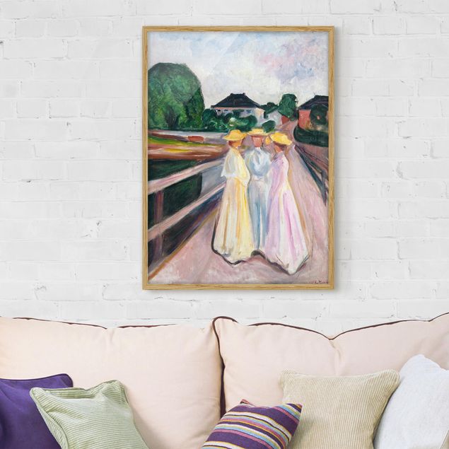 Quadri espressionisti Edvard Munch - Tre ragazze sul ponte