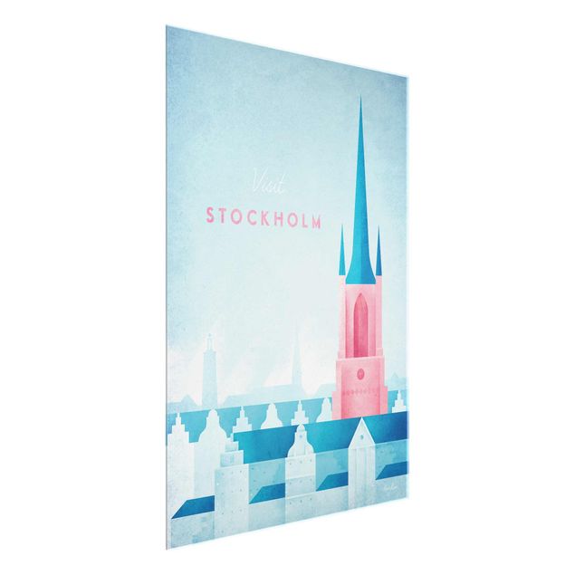 Quadro moderno blu Poster di viaggio - Stoccolma