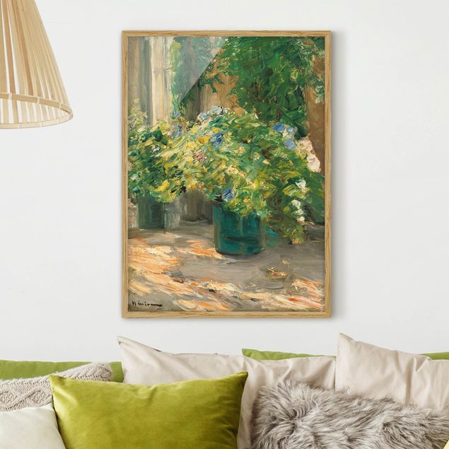 Stampe quadri famosi Max Liebermann - Vasi di fiori davanti a casa