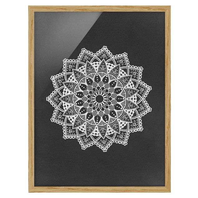 Stampe Mandala Illustrazione Ornament Bianco Nero