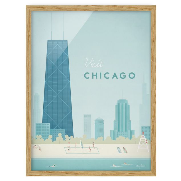 Quadri blu Poster di viaggio - Chicago