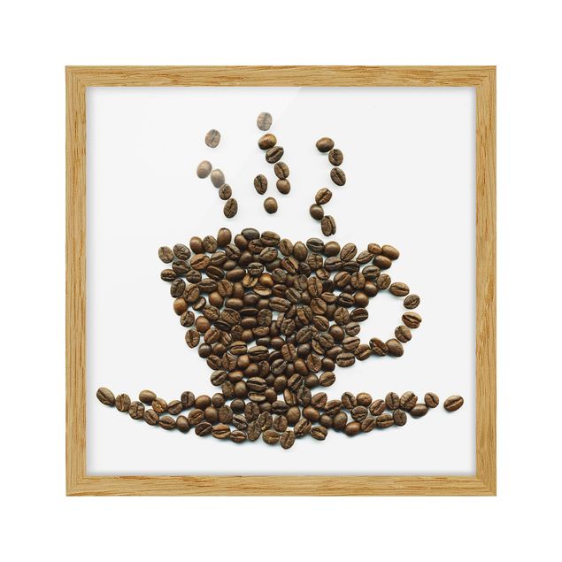 Poster con cornice Tazza di caffè in grani