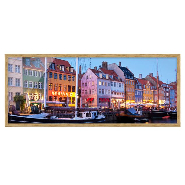 Quadro viola Porto di Copenaghen di sera