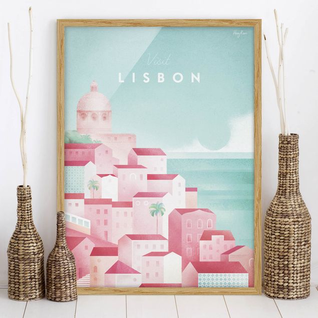 Quadri con cornice con spiaggia Poster di viaggio - Lisbona