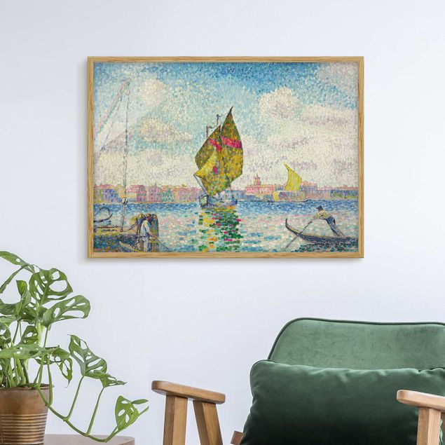 Quadri post impressionismo Henri Edmond Cross - Barche a vela alla Giudecca o a Venezia, marina