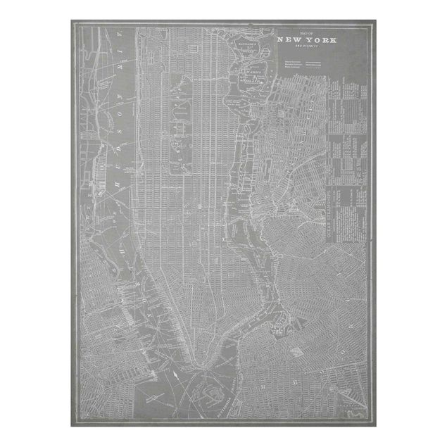 Quadri città Mappa vintage New York Manhattan